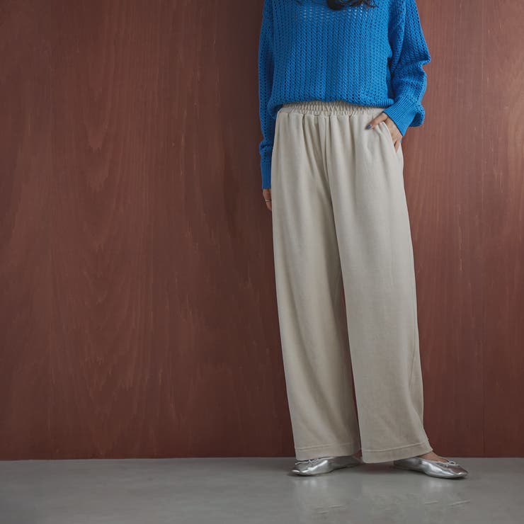 NATURAL | フェレットライクベロアイージーワイドパンツ | coen【women】