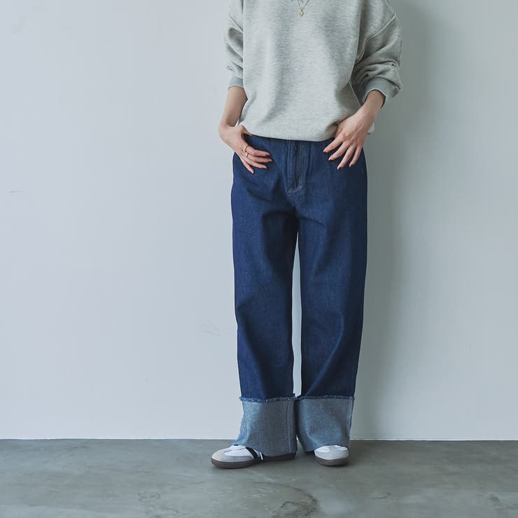 ロールアップワイドデニムパンツ[品番：COEW0006329]｜coen