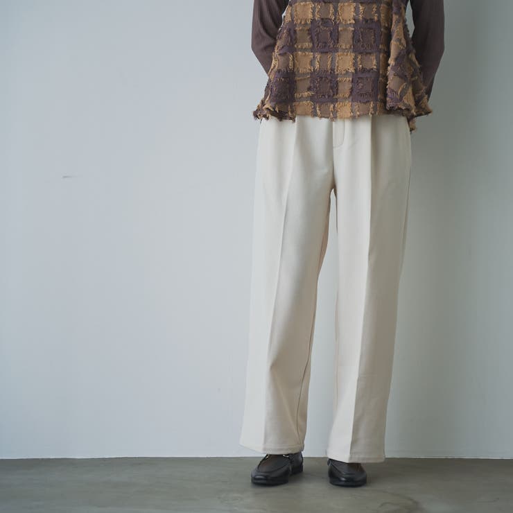 OFF WHITE | イージービューティー裏起毛ワイドパンツ（WEB限定サイズ） | coen【women】