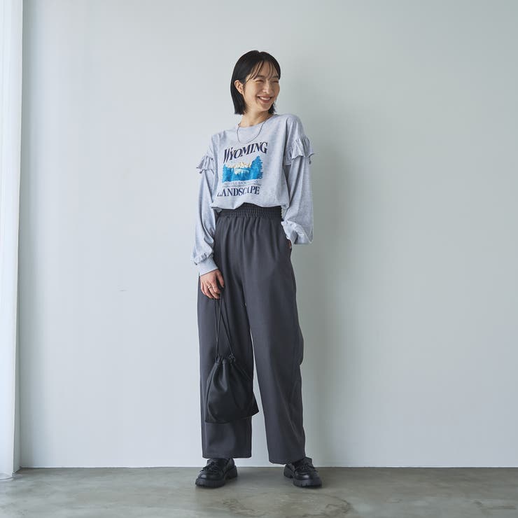 起毛ウールライクギャザーウエストパンツ | coen【women】 | 詳細画像17 