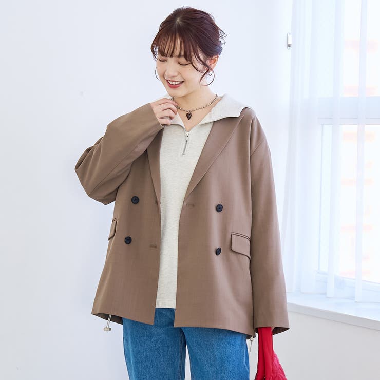 リネンライク ダブルブレストテーラードジャケット | coen【women】 | 詳細画像10 