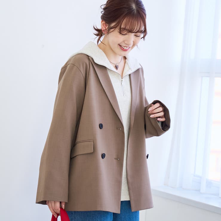 リネンライク ダブルブレストテーラードジャケット | coen【women】 | 詳細画像12 