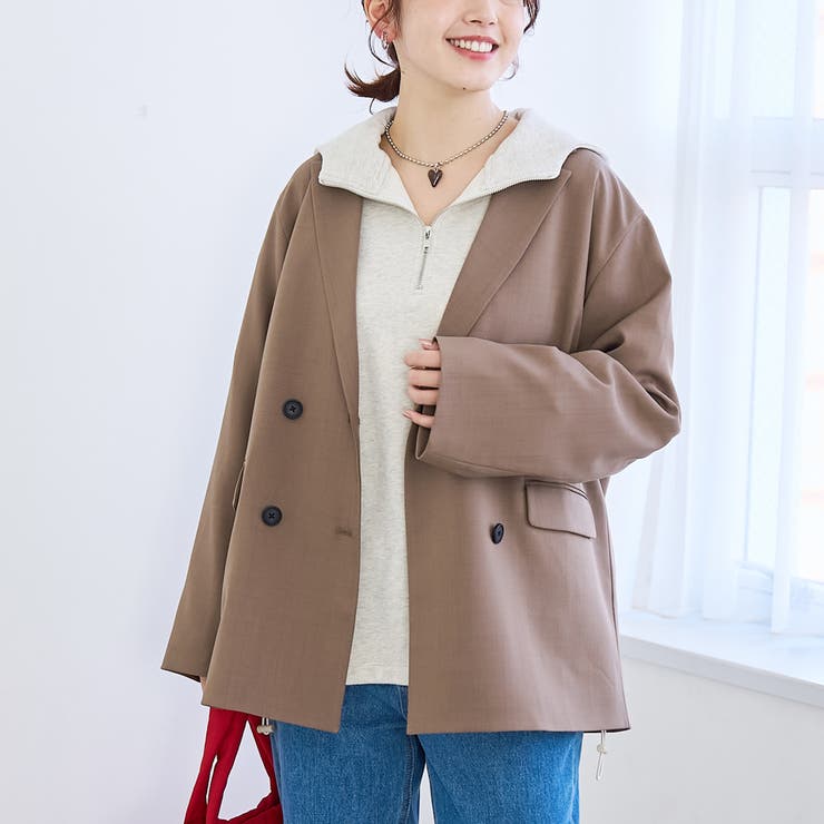 MOCA | リネンライク ダブルブレストテーラードジャケット | coen【women】