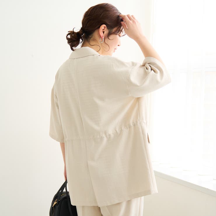 リネンタッチ半袖シャツジャケット | coen【women】 | 詳細画像16 