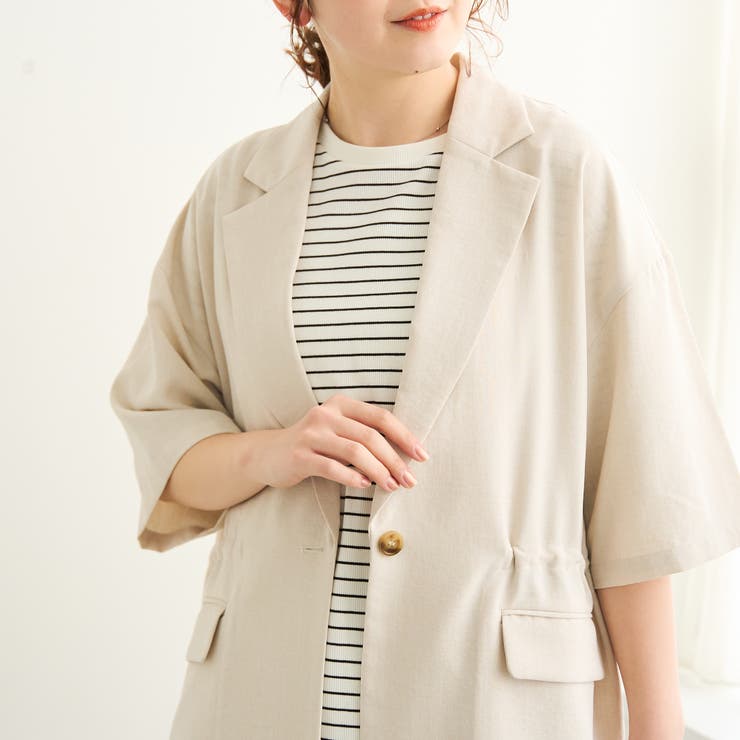 リネンタッチ半袖シャツジャケット | coen【women】 | 詳細画像17 