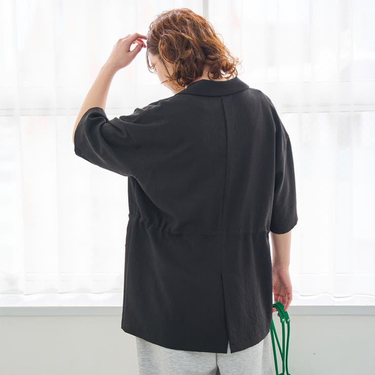 リネンタッチ半袖シャツジャケット | coen【women】 | 詳細画像6 