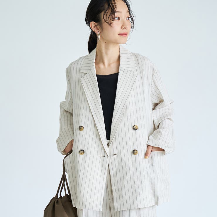 【接触冷感】リネンレーヨンテーラードジャケット | coen【women】 | 詳細画像1 