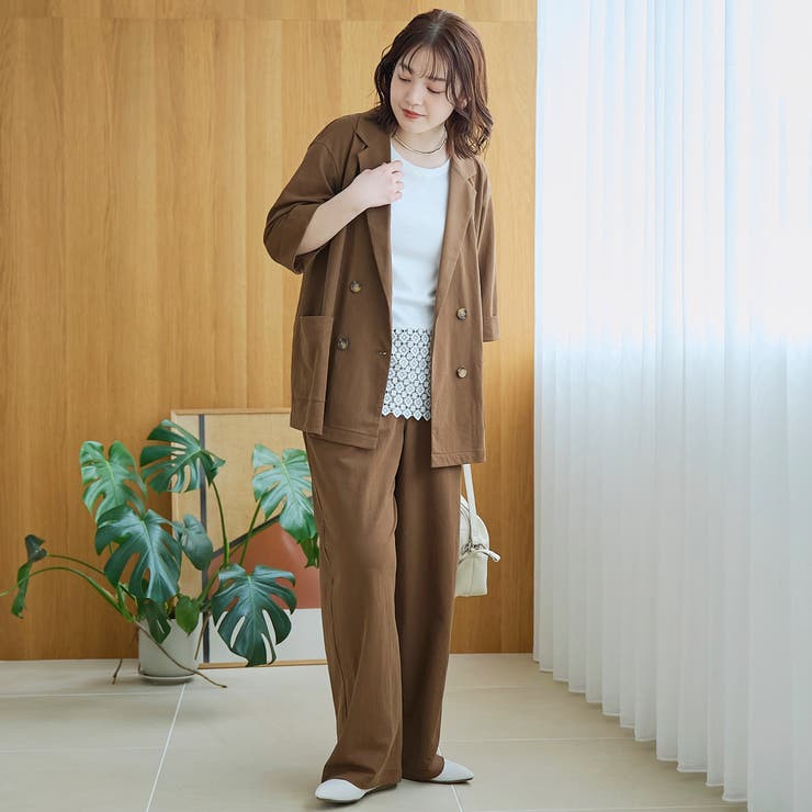 リネン混 カノコ半袖テーラードジャケット | coen【women】 | 詳細画像19 