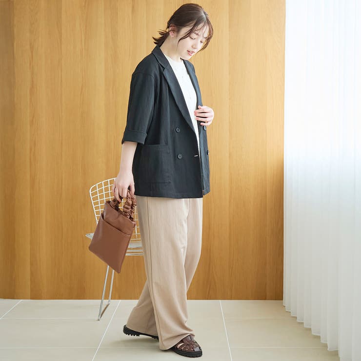 リネン混 カノコ半袖テーラードジャケット | coen【women】 | 詳細画像8 