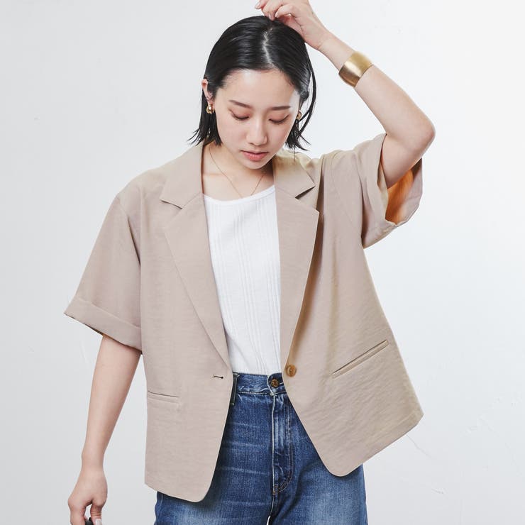 BEIGE】ハーフスリーブジャケット[品番：COEW0004215]｜coen【women