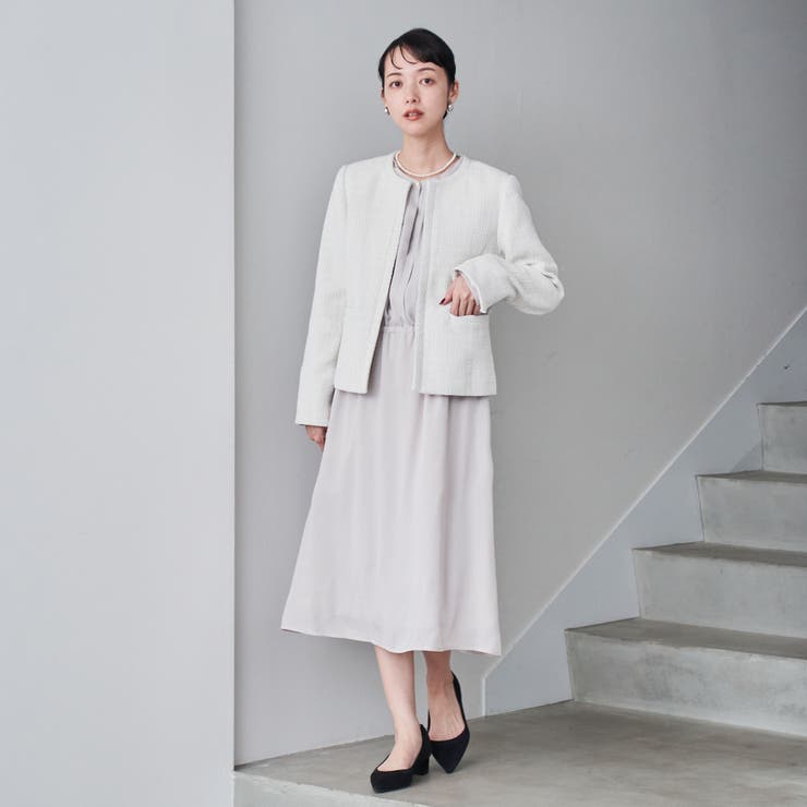 LT.GRAY | 【WEB限定】セレモニーツイードジャケット×ワンピース2セット | coen【women】