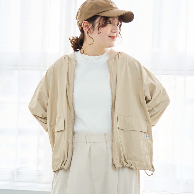 BEIGE | 【撥水/UVカット】C.mt 遮熱ナイロンリップブルゾン | coen【women】