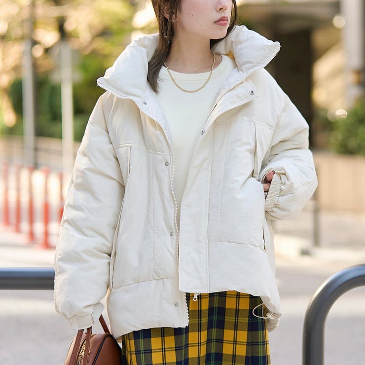 OFF WHITE | 撥水モンスター中綿ジャケット（ショート丈） | coen【women】