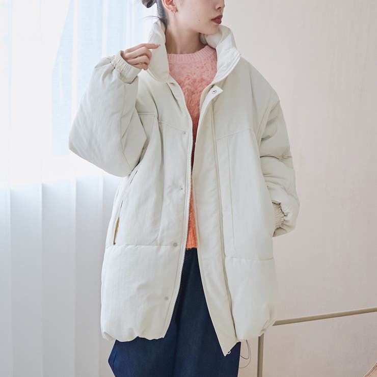 OFF WHITE | 撥水モンスター中綿ジャケット（ミドル丈） | coen【women】