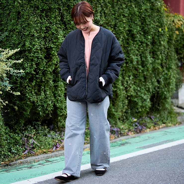 ノーカラー撥水キルティングブルゾン オーバーサイズ  | coen【women】 | 詳細画像11 