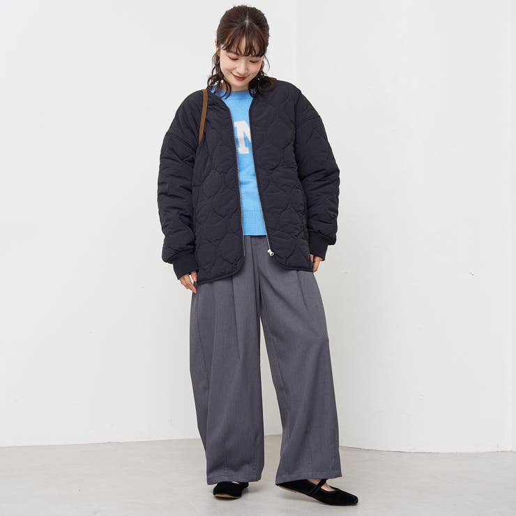 ノーカラー撥水キルティングブルゾン オーバーサイズ  | coen【women】 | 詳細画像16 