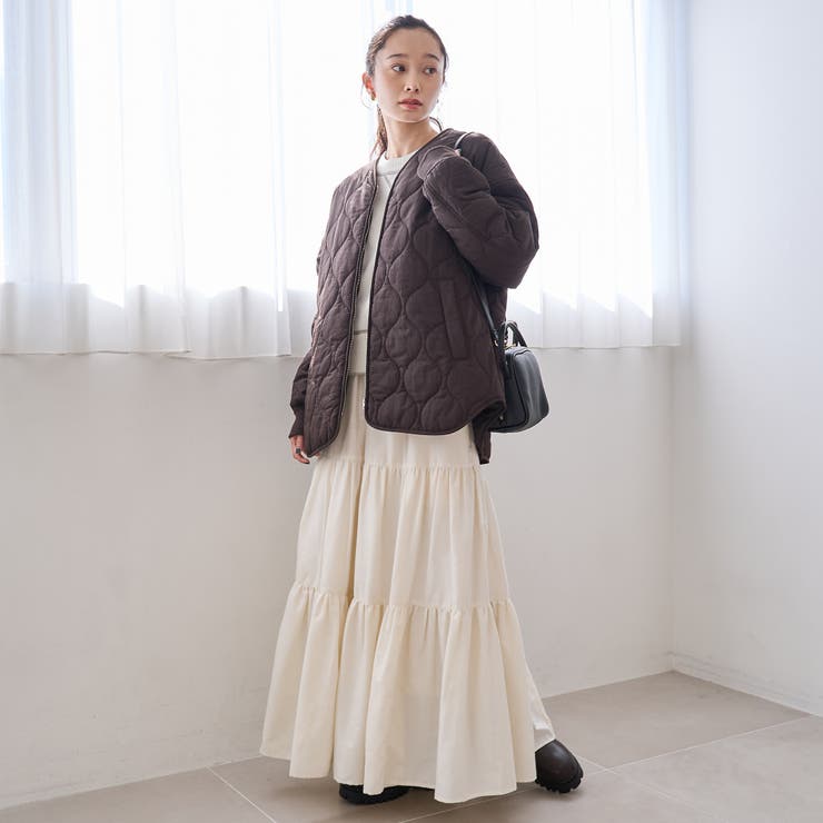 ノーカラー撥水キルティングブルゾン オーバーサイズ  | coen【women】 | 詳細画像21 