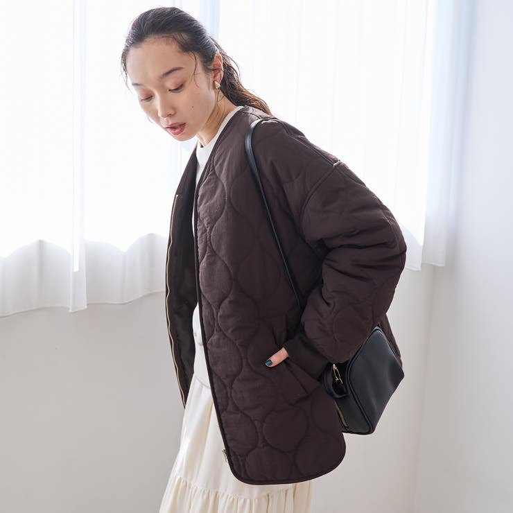 ノーカラー撥水キルティングブルゾン オーバーサイズ  | coen【women】 | 詳細画像24 