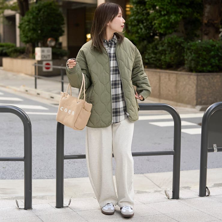 ノーカラー撥水キルティングブルゾン オーバーサイズ  | coen【women】 | 詳細画像32 