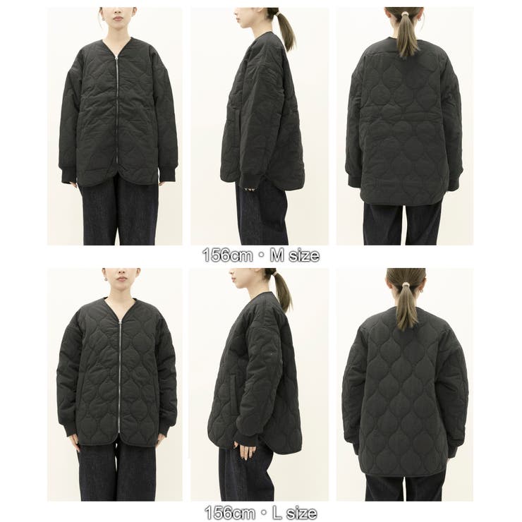 ノーカラー撥水キルティングブルゾン オーバーサイズ  | coen【women】 | 詳細画像37 