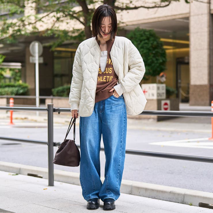 ノーカラー撥水キルティングブルゾン オーバーサイズ  | coen【women】 | 詳細画像6 