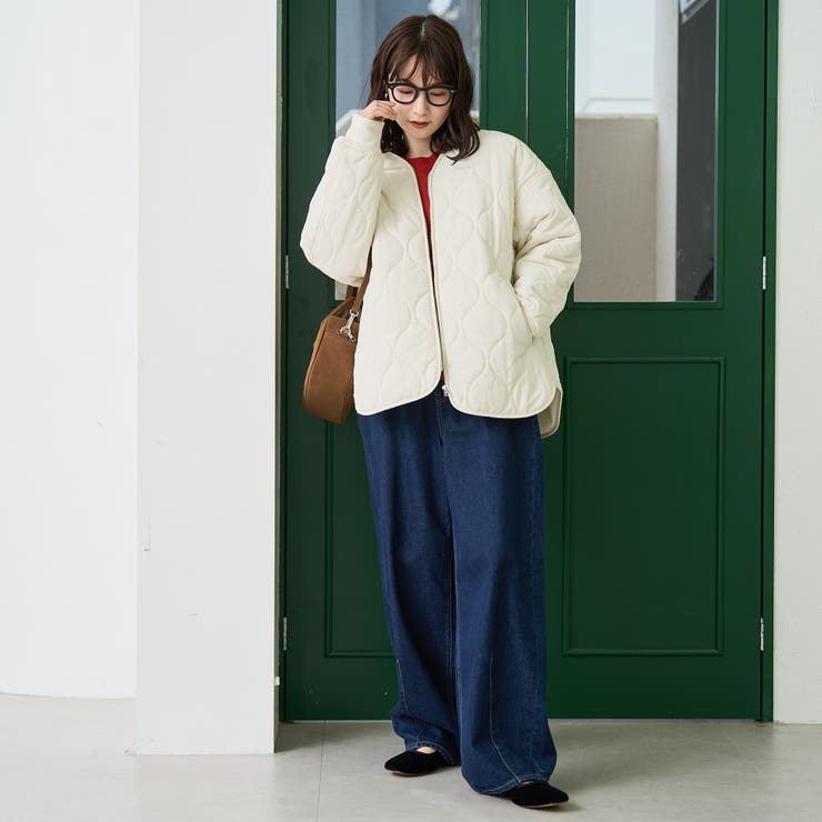 ノーカラー撥水キルティングブルゾン オーバーサイズ  | coen【women】 | 詳細画像8 