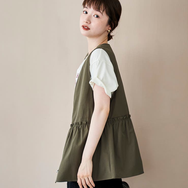 ペプラムジップベスト | coen【women】 | 詳細画像3 