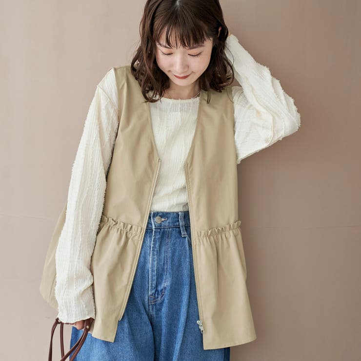 ペプラムジップベスト | coen【women】 | 詳細画像9 