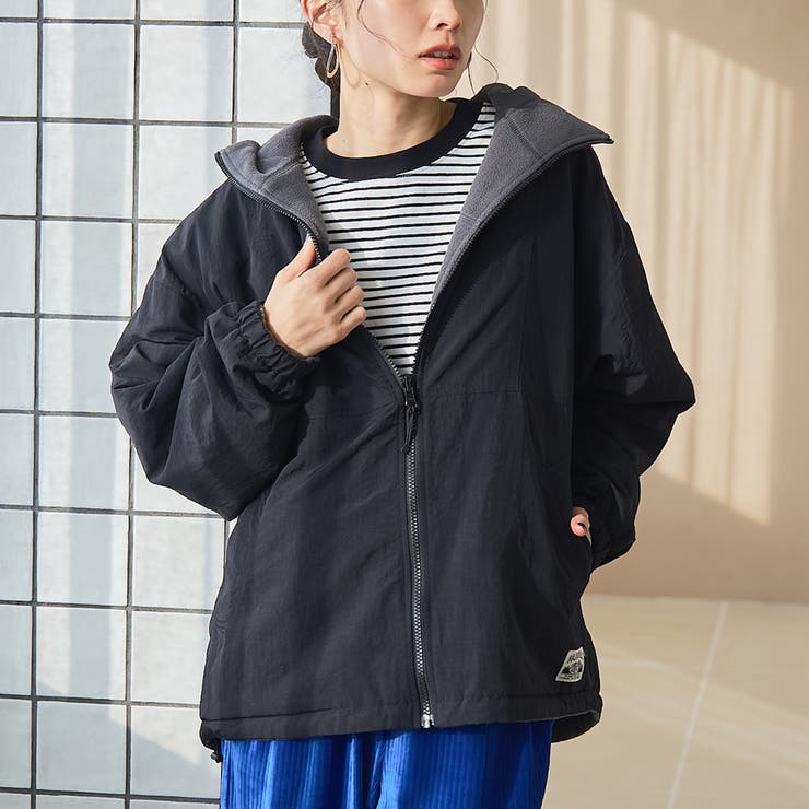 BLACK | PARKNIKリバーシブルフーディー | coen【women】