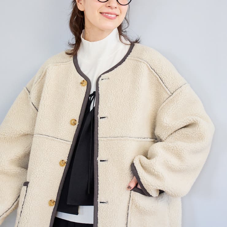 リバーシブル ノーカラーコーデュロイブルゾン | coen【women】 | 詳細画像11 