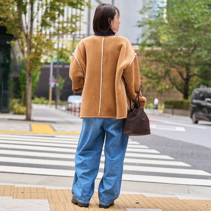 リバーシブル ノーカラーコーデュロイブルゾン | coen【women】 | 詳細画像23 