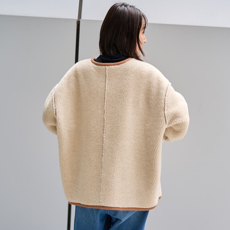 リバーシブル ノーカラーコーデュロイブルゾン | coen【women】 | 詳細画像25 