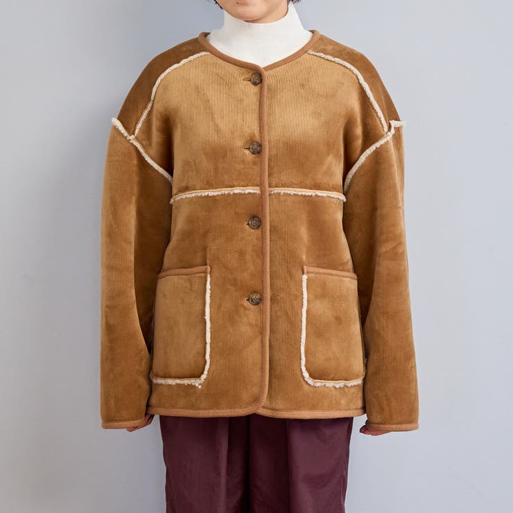 リバーシブル ノーカラーコーデュロイブルゾン | coen【women】 | 詳細画像26 