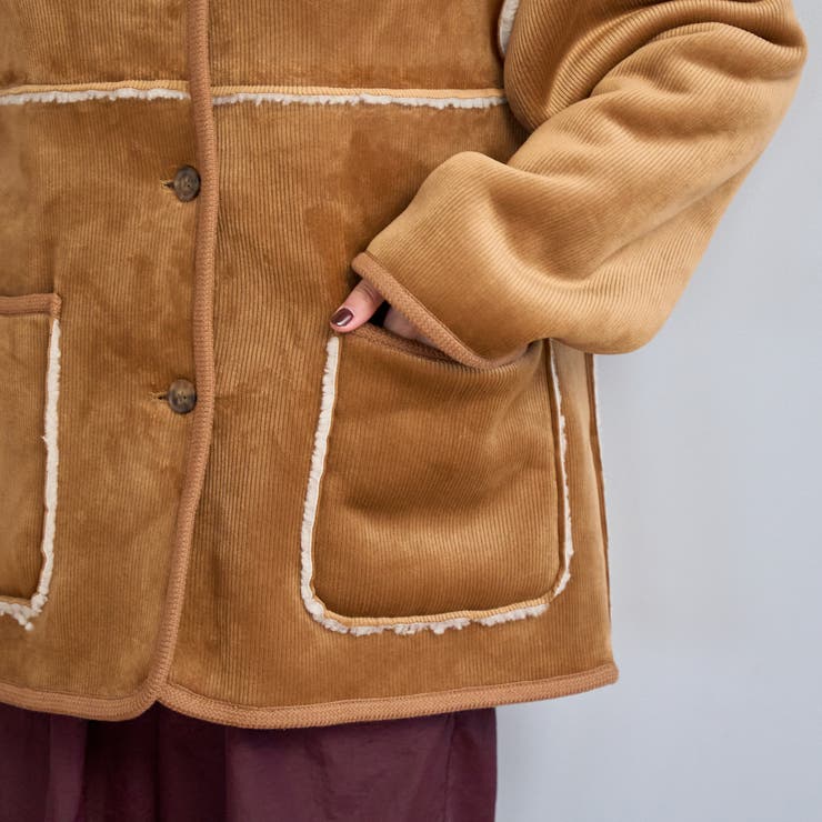 リバーシブル ノーカラーコーデュロイブルゾン | coen【women】 | 詳細画像31 