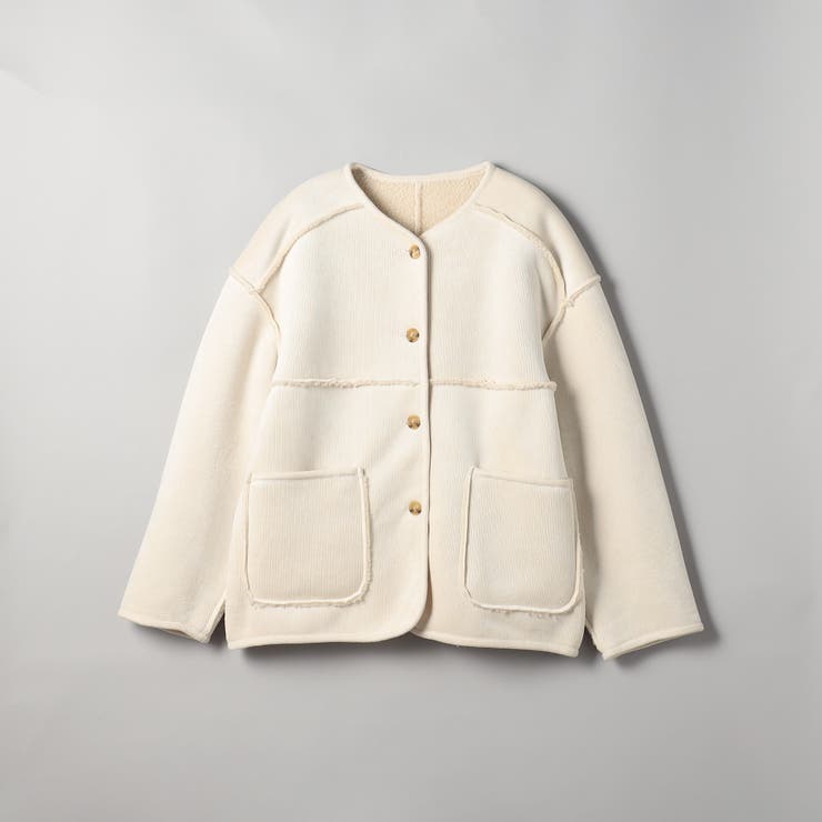 リバーシブル ノーカラーコーデュロイブルゾン | coen【women】 | 詳細画像47 