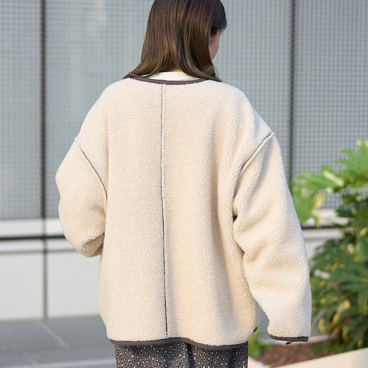 リバーシブル ノーカラーコーデュロイブルゾン | coen【women】 | 詳細画像6 