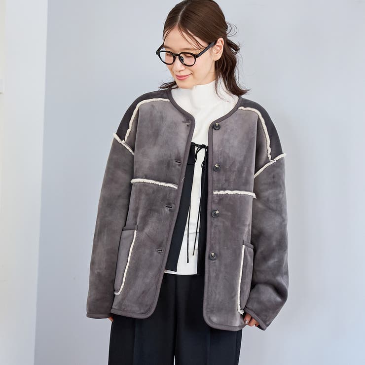 リバーシブル ノーカラーコーデュロイブルゾン | coen【women】 | 詳細画像7 