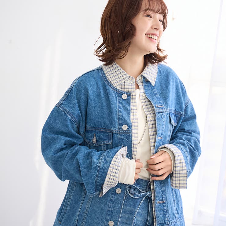ノーカラーデニムジャケット | coen【women】 | 詳細画像15 