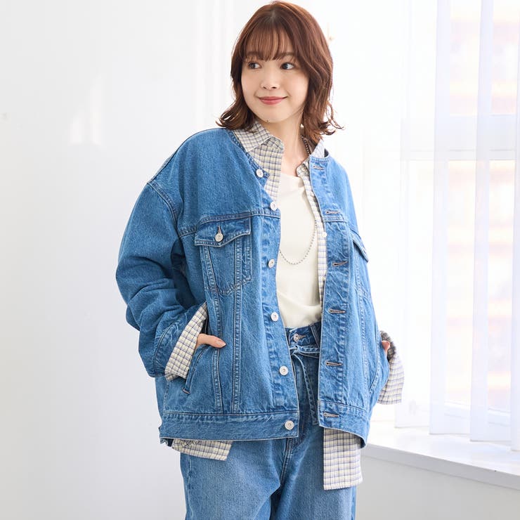 ノーカラーデニムジャケット | coen【women】 | 詳細画像16 