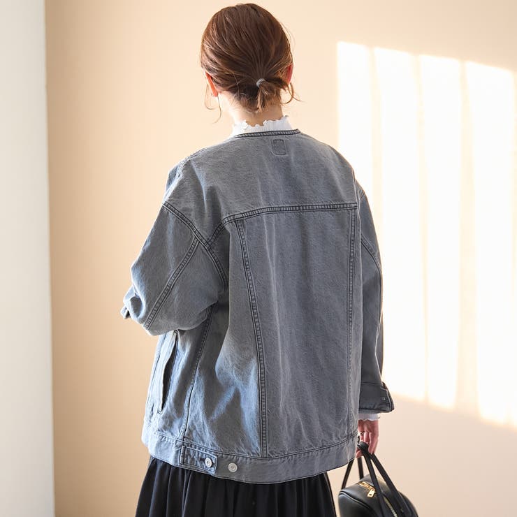 ノーカラーデニムジャケット | coen【women】 | 詳細画像5 
