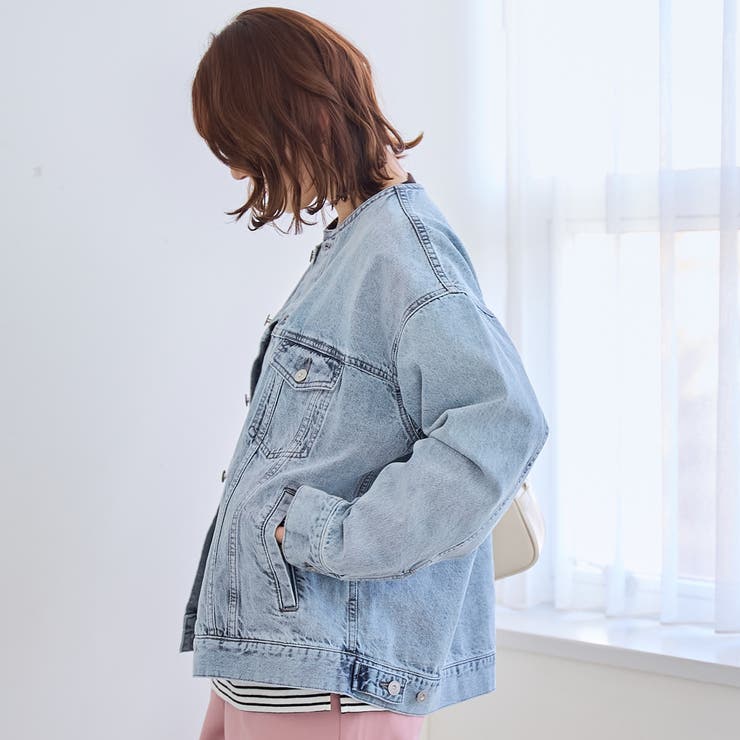 ノーカラーデニムジャケット | coen【women】 | 詳細画像9 