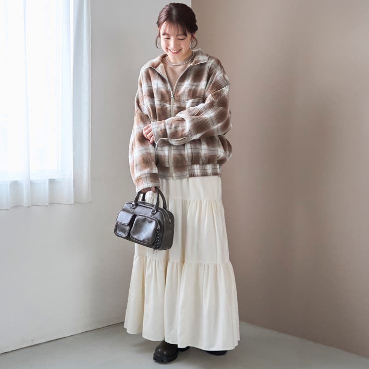 リバーシブルチェックブルゾン（ナチュラル） | coen【women】 | 詳細画像7 