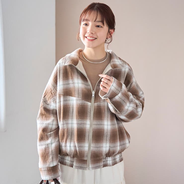 リバーシブルチェックブルゾン（ナチュラル） | coen【women】 | 詳細画像8 