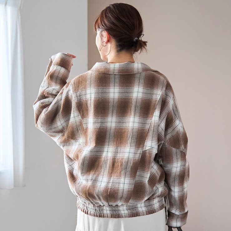 リバーシブルチェックブルゾン（ナチュラル） | coen【women】 | 詳細画像9 