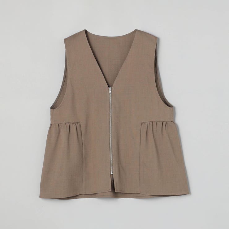 リネンライク ペプラムジップベスト | coen【women】 | 詳細画像12 