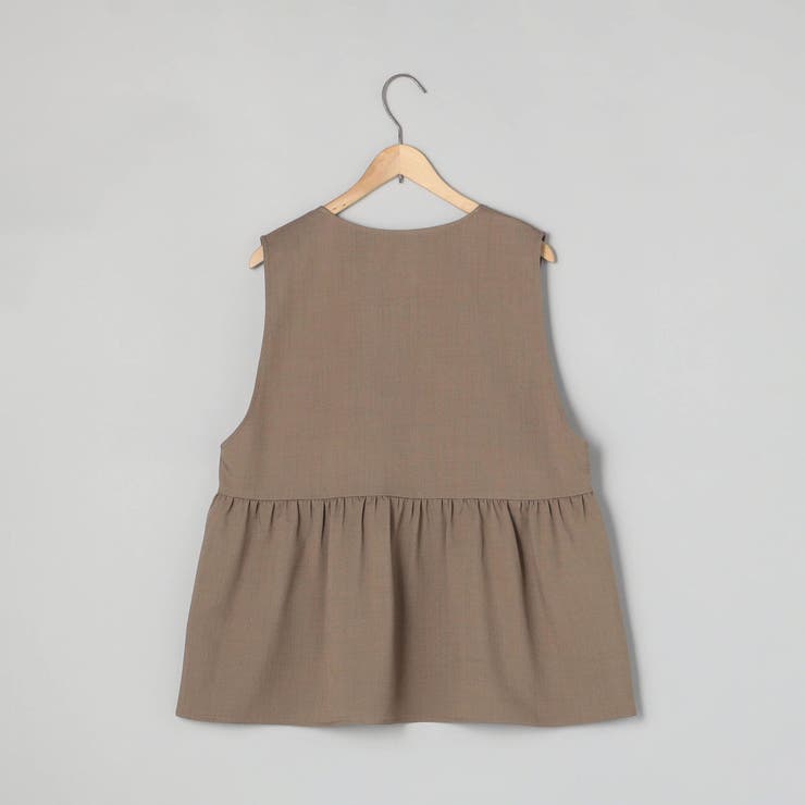 リネンライク ペプラムジップベスト | coen【women】 | 詳細画像13 