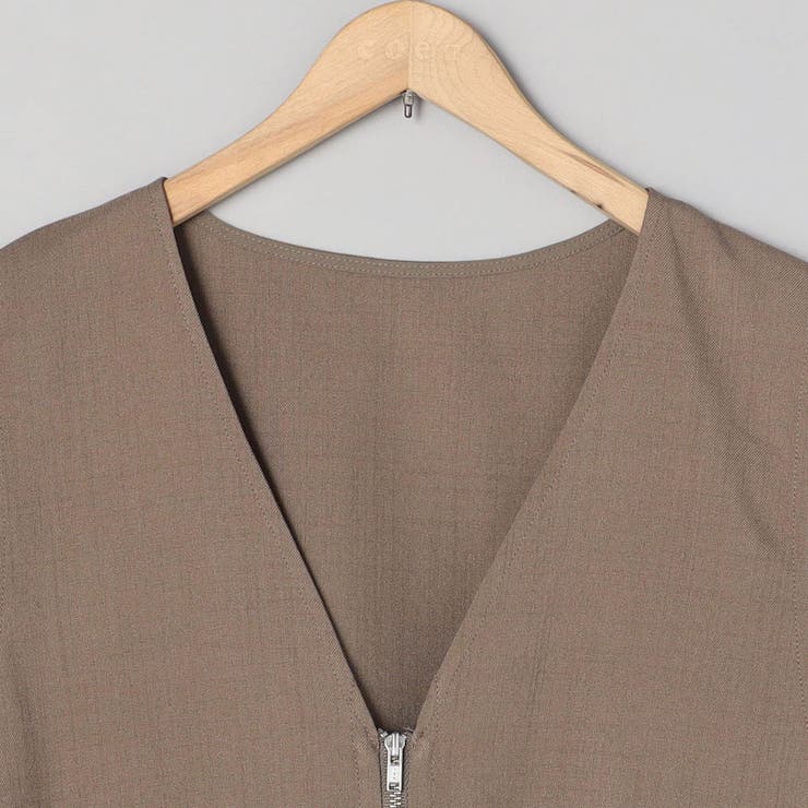 リネンライク ペプラムジップベスト | coen【women】 | 詳細画像14 