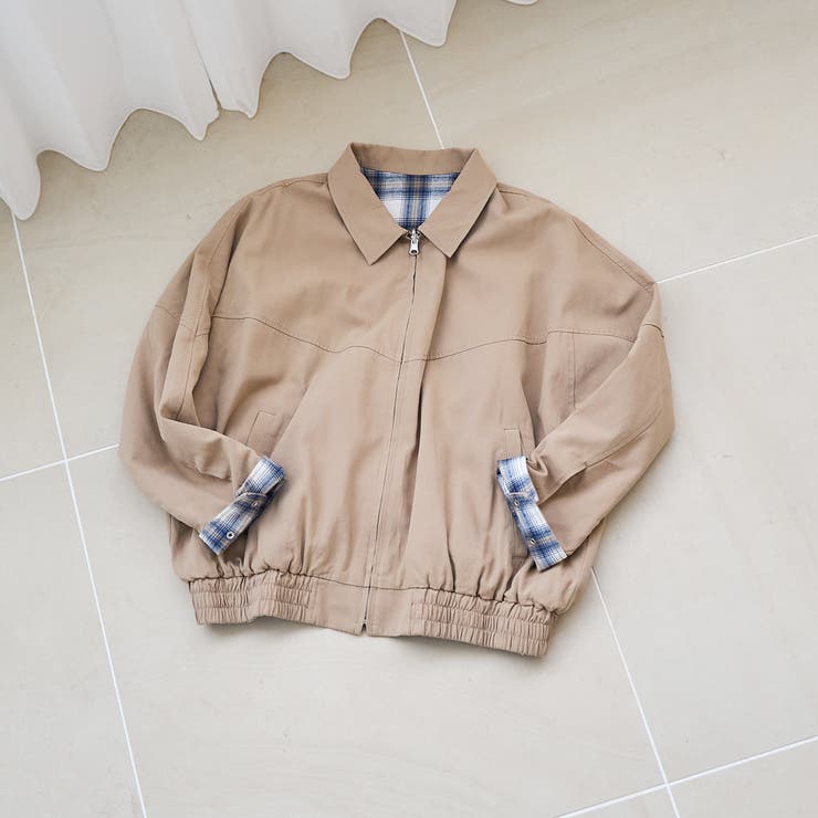 リバーシブルチェックブルゾン（ベージュ） | coen【women】 | 詳細画像2 