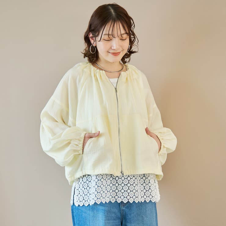 シアーギャザージップブルゾン | coen【women】 | 詳細画像15 