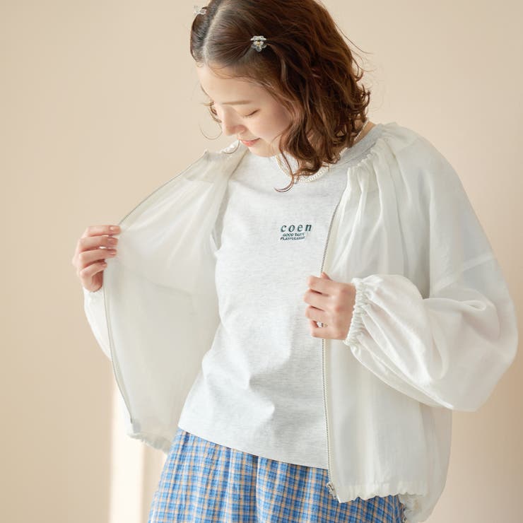 シアーギャザージップブルゾン | coen【women】 | 詳細画像7 